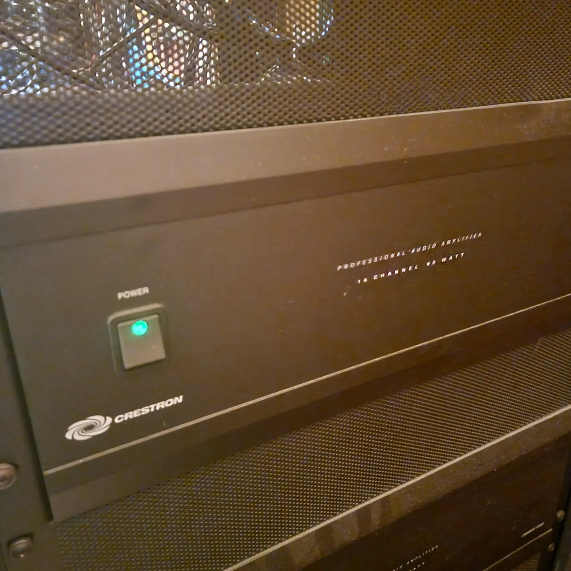 Crestron professional multi-channel amplifier installed for whole home audio system in Montana