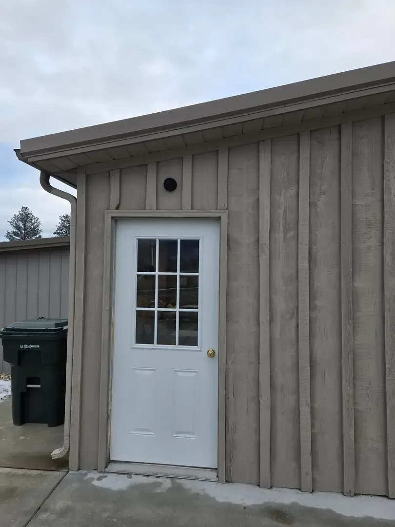 Uniview exterior security camera installed on residential outbuilding in Hamilton Montana