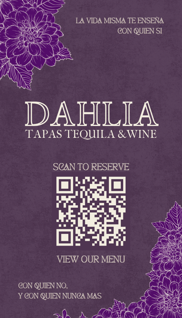 Dahlia Tapas Tequila & Wine Main Landing Page