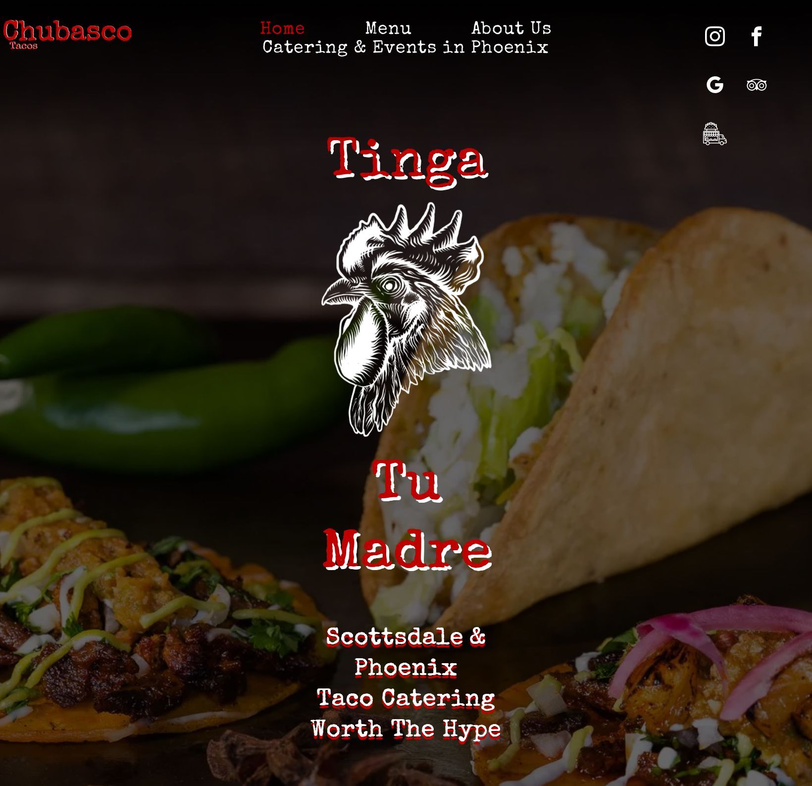 Chubasco Tacos Main Landing Page