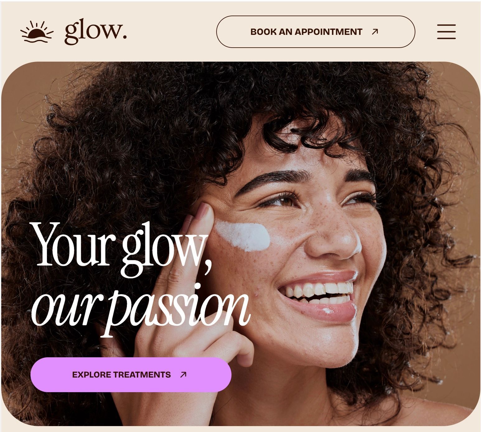 Custom salon and beauty website design for Beauty Bar