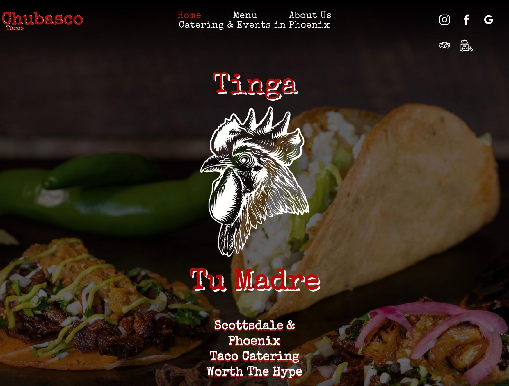 Chubasco Tacos Main Landing Page
