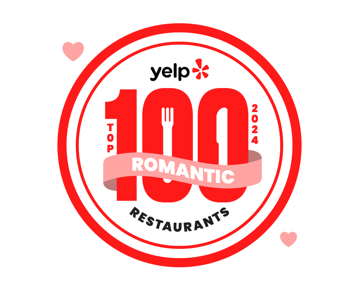 Yelp Top 100 restaurant recognition for hospitality brand
