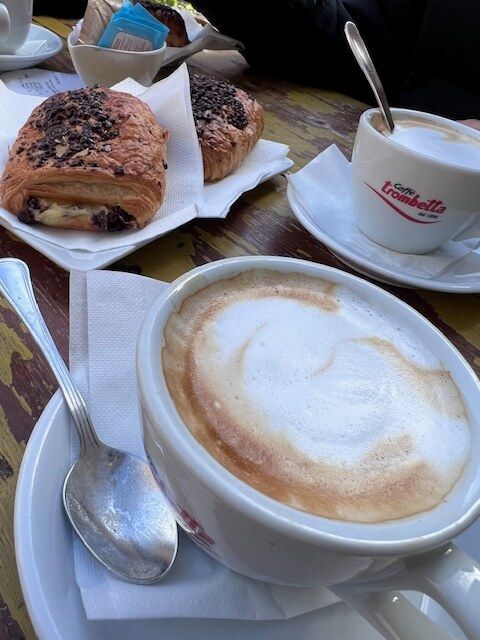 cappuccino and pastries
