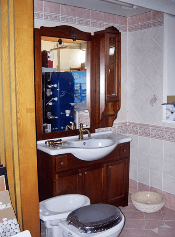 water con tavoletta in legno