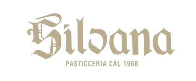 Logo della Pasticceria Silvana con il nome in un carattere decorativo, 