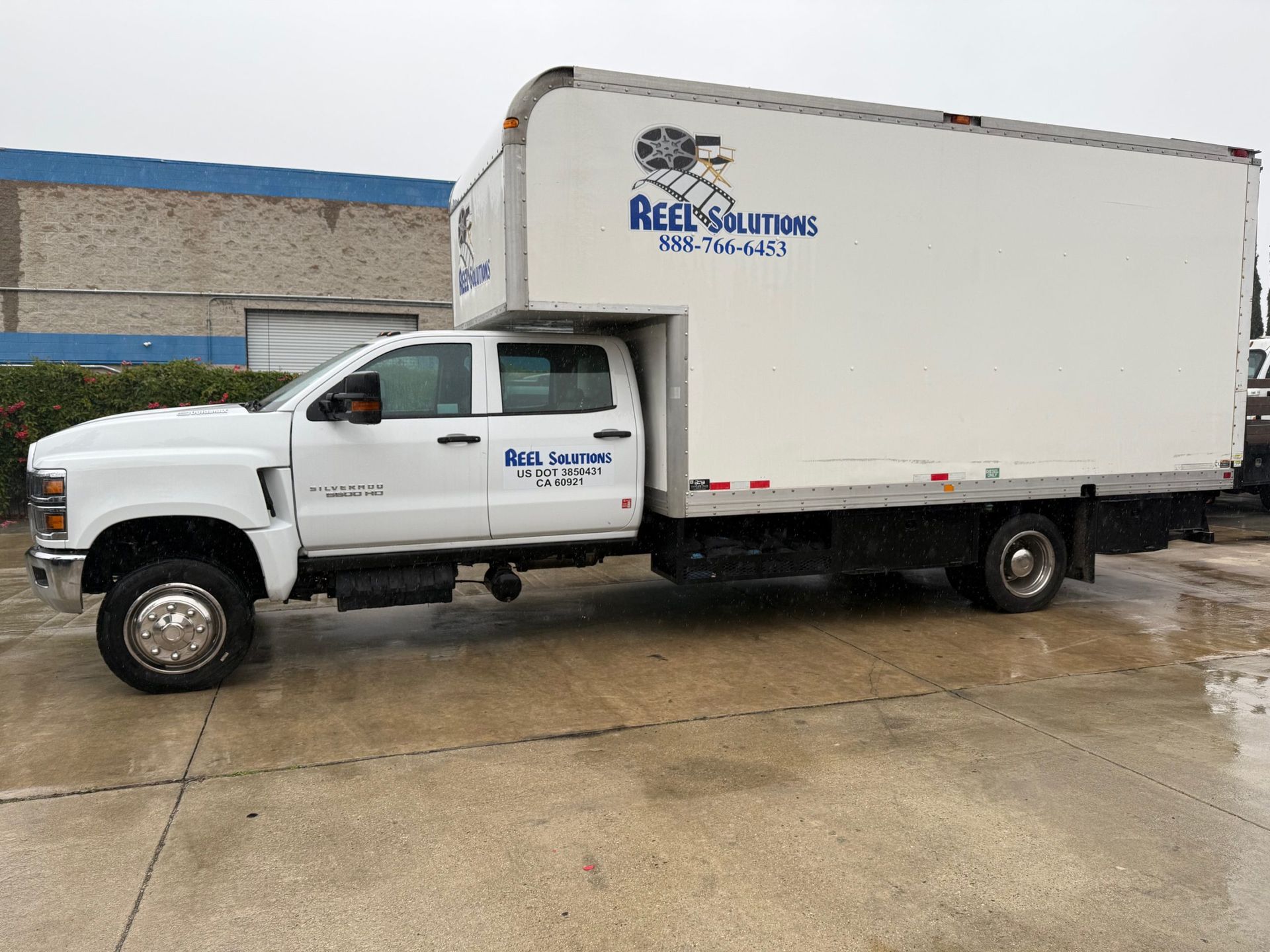 White box truck with 