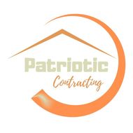 A logo for patriotic contracting shows a house in a circle