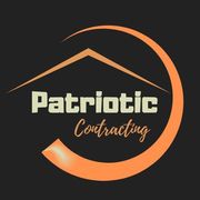 The logo for patriotic contracting shows a house with a roof.