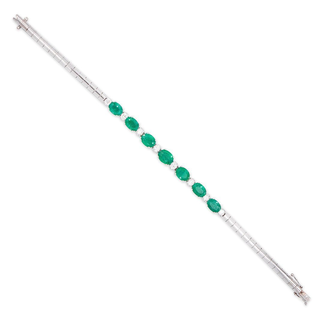 bracelet or blanc émeraudes de colombie