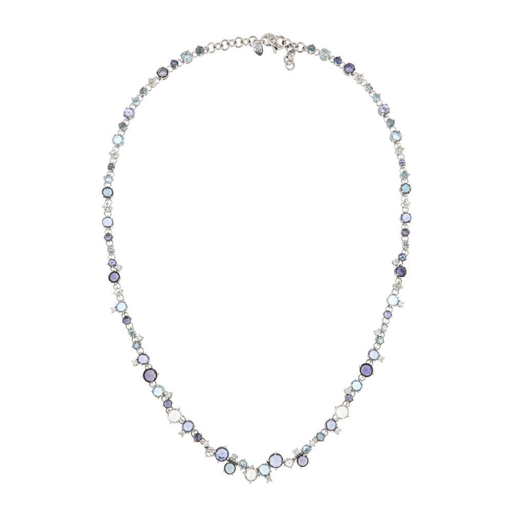 collier saphir bleu et blans diamantq