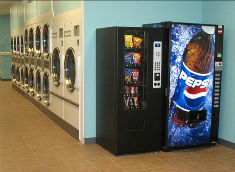 Vending machines in laundry area—Coin Laundromat in Scoti, NY