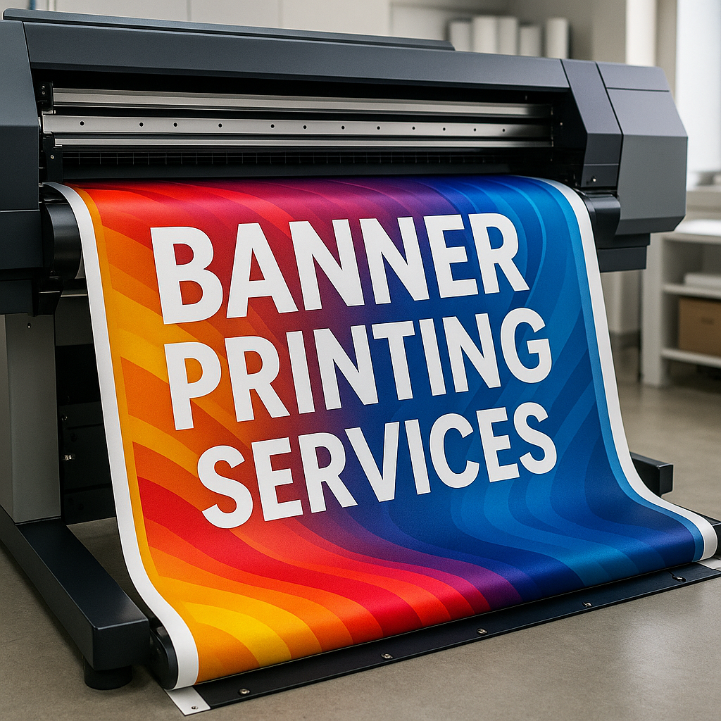 Vibrant banner showcasing Prestige Printing & Graphics' services in Fremont, CA for effective marketing.