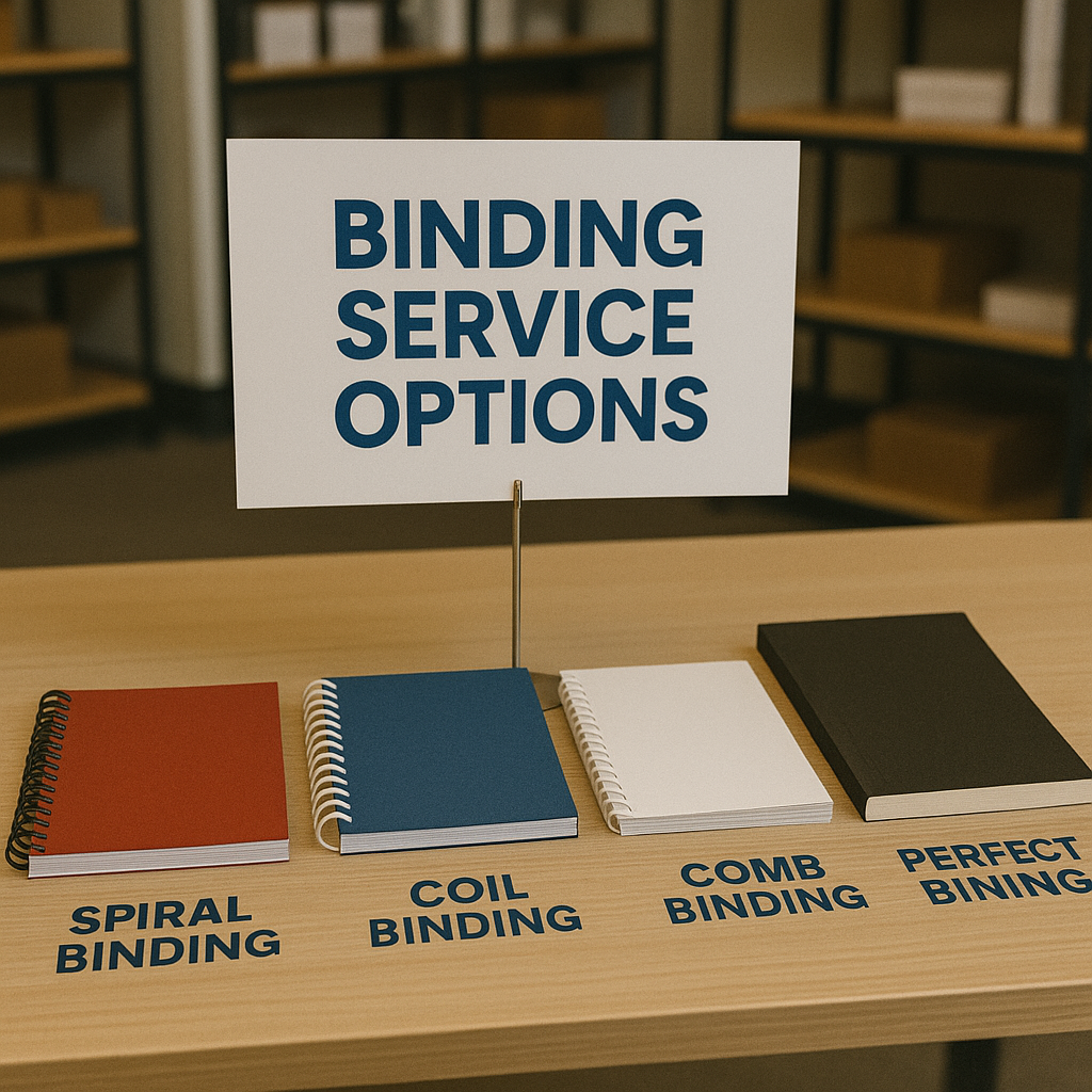 Premium binding services for professional document presentation at Prestige Printing & Graphics in Pleasanton, CA.