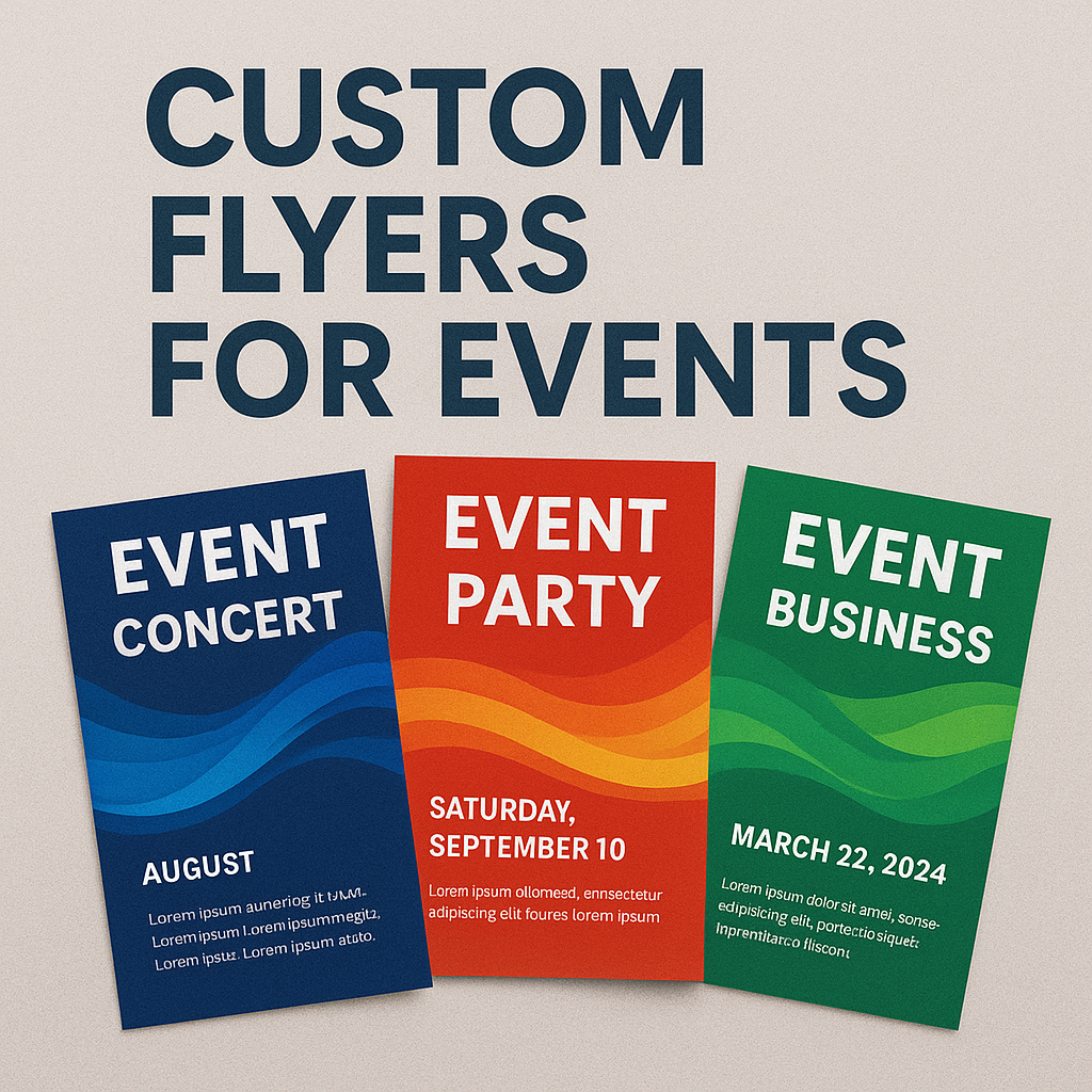 Custom flyer printing services in San Ramon, CA for memorable event promotions.