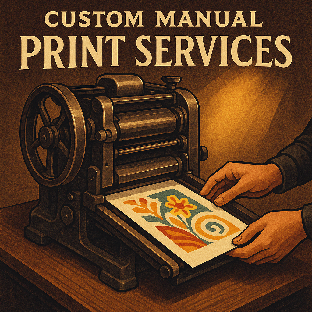 Custom manual print services in Ahwatukee, AZ, showcasing vibrant brochures, business cards, and posters by Mousegraphics.