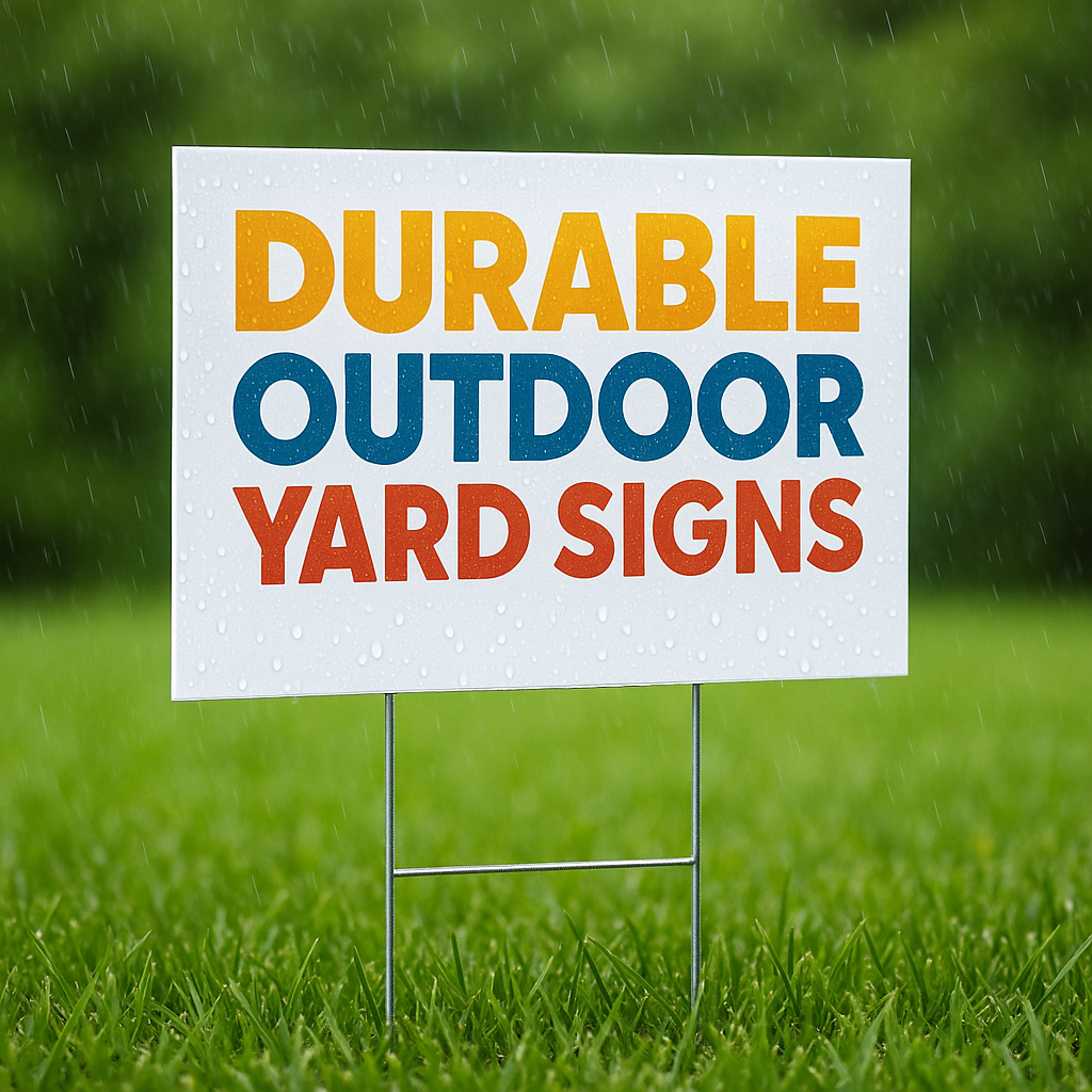Custom yard sign in vibrant colors promoting a local event in Tempe, AZ.