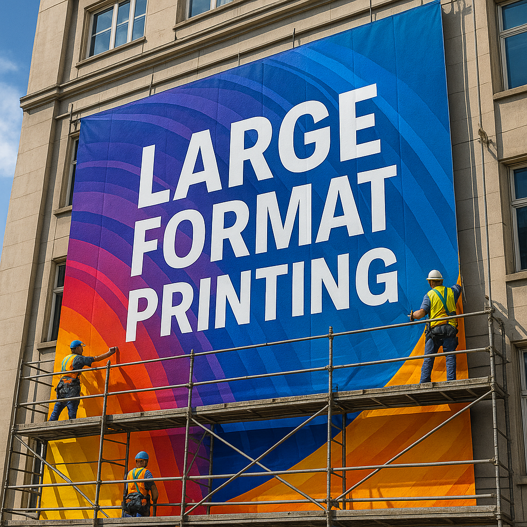 Large format printing services showcasing vibrant banners and signage for brand visibility in Fremont, CA.
