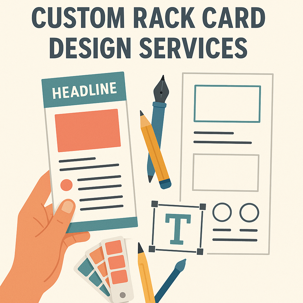 Custom rack card design showcasing vibrant graphics and compelling text for businesses in Danville, CA.