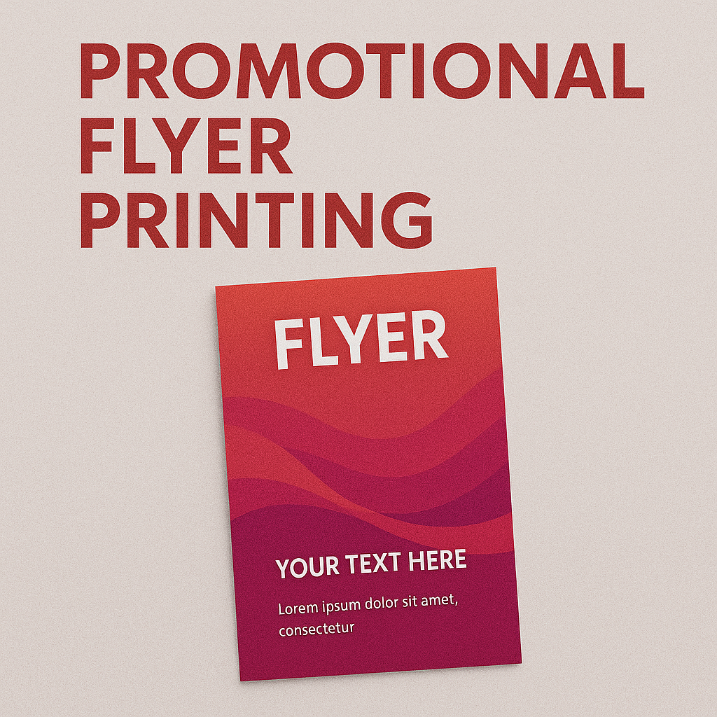 Promotional flyer printing services in San Ramon, CA by Prestige Printing & Graphics showcasing vibrant designs and customization options.