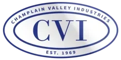 The logo for champlain valley industries which was established in 1969.