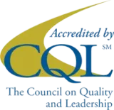 A logo for the council on quality and leadership