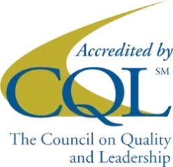 A logo for the council on quality and leadership.