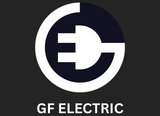 GF Electric logo: A white "GF" design incorporating an electrical plug within a dark circle.