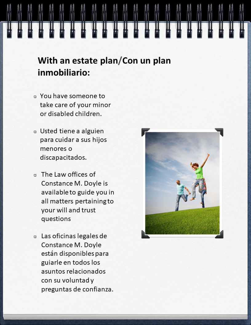 with an estate notepad with an image of a group of friends playing on the field