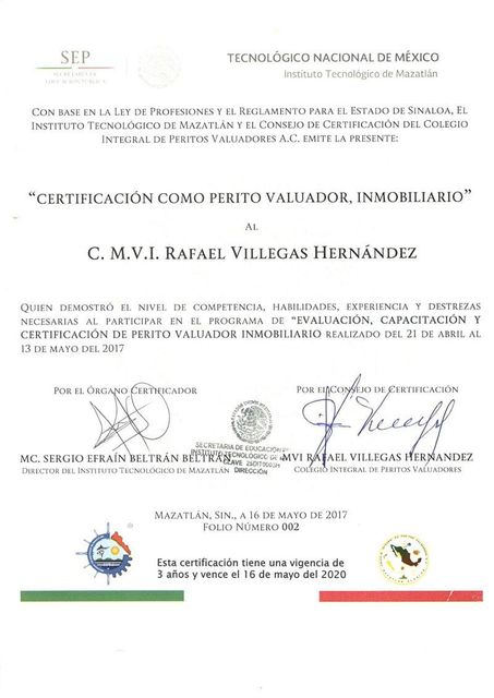 MVI. ING. RAFAEL VILLEGAS HERNÁNDEZ