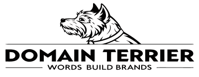 Logo of a dog above the words 