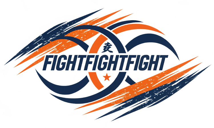 Logo with orange and blue arcs surrounding the word