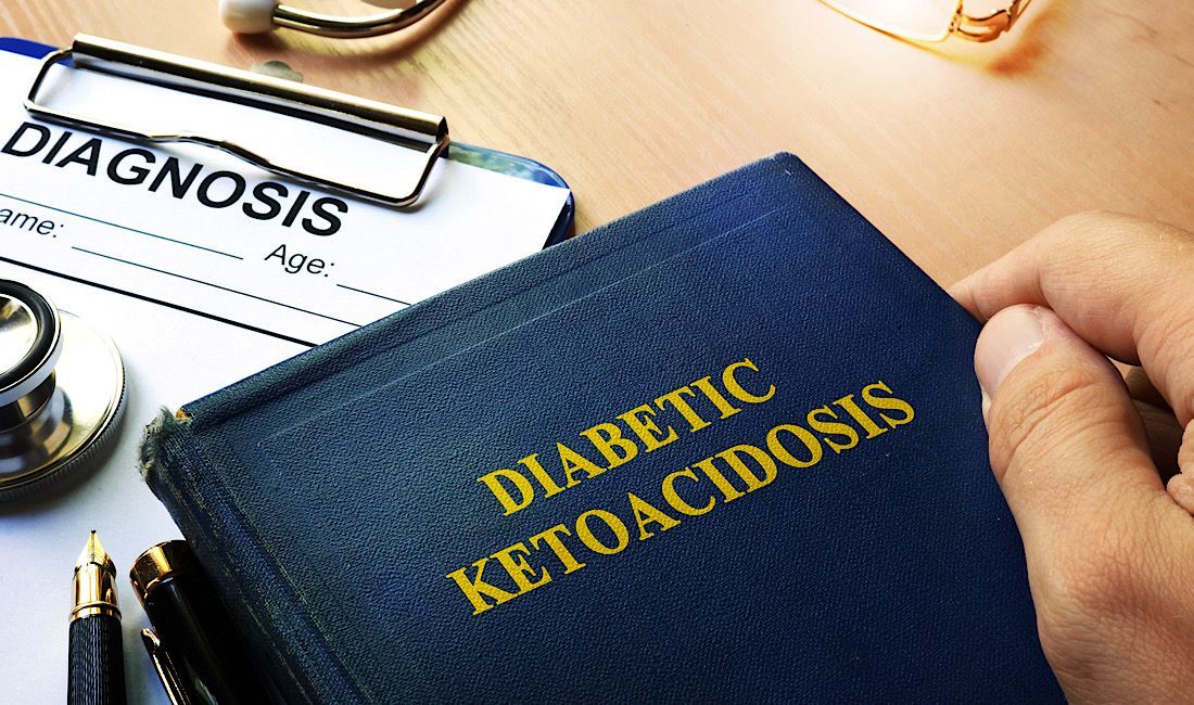 Lab showing blood work from a recent Ketone test to record Diabetic Ketoacidosis.