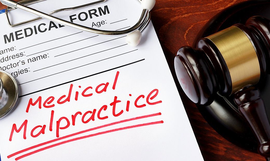 medical malpractice lawsuit with gavel