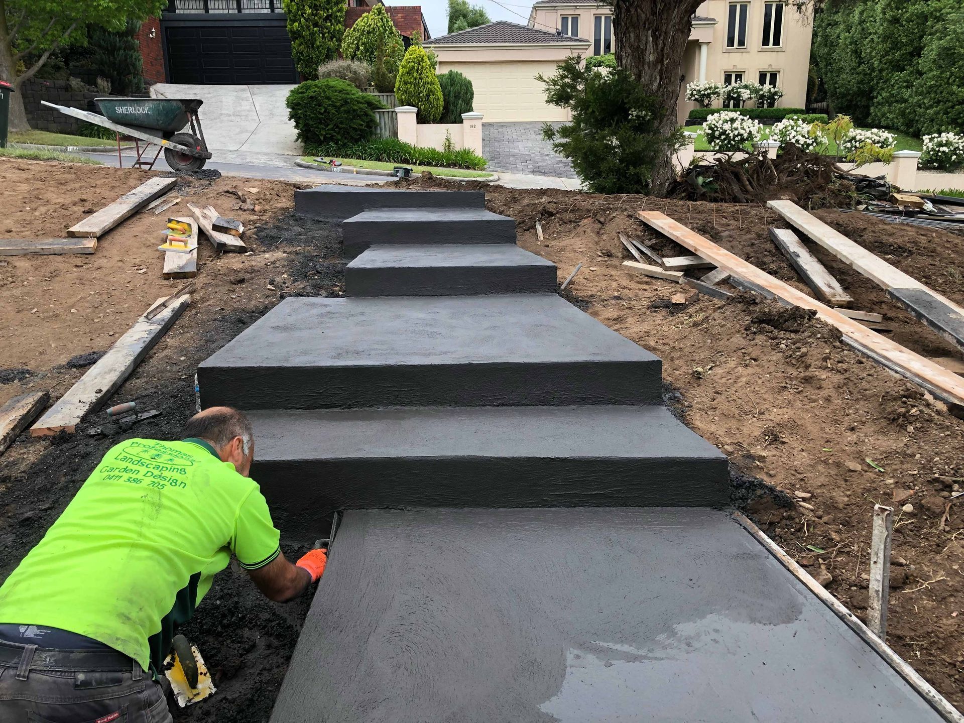 concrete floating stairs melbourne