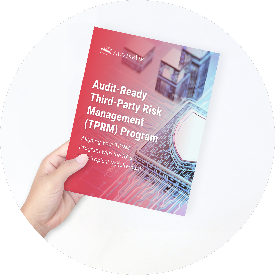 A person is holding a book titled audit ready third party risk management program