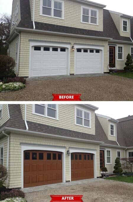 White To Brown Garage Door - Garage Door in Hyannis, MA