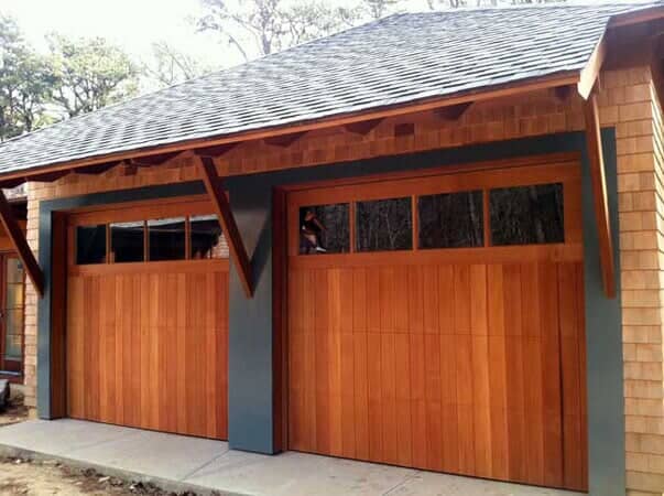 Wooden Garage Door With Glass Pane - Garage Door in Hyannis, MA