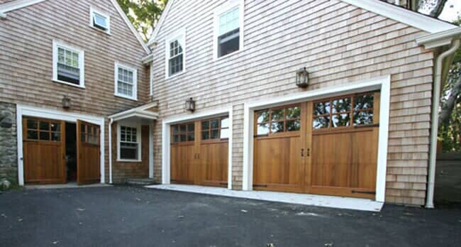 Wooden With Glass Pane Garage Door - Garage Door in Hyannis, MA