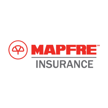 The mapfre insurance logo is on a white background.