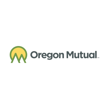 The oregon mutual logo is on a white background.