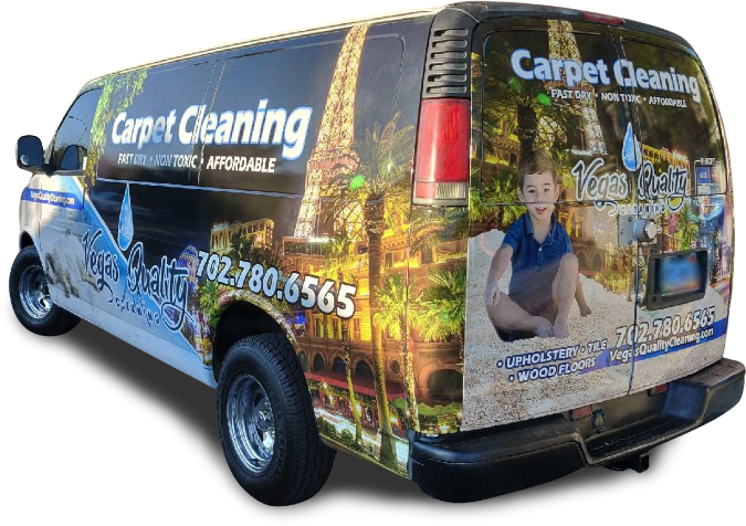 backside of vegas quality cleaning van
