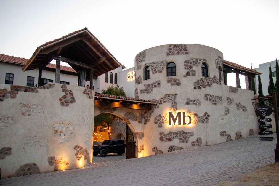 Stone building with an arched entrance and 