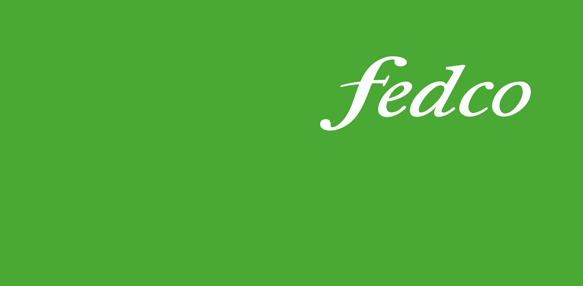 Logo de Fedco en un fondo verde