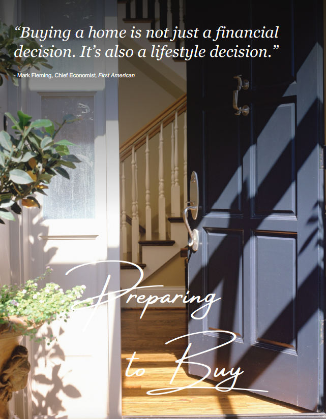 A blue door with a quote about buying a home