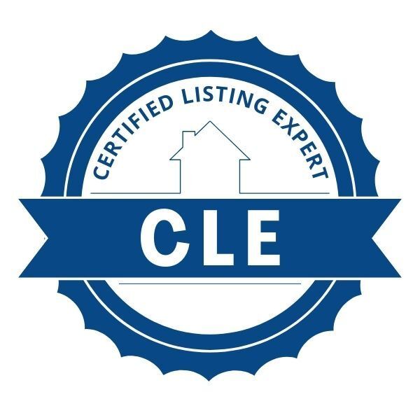 A certified listing expert logo with a blue ribbon