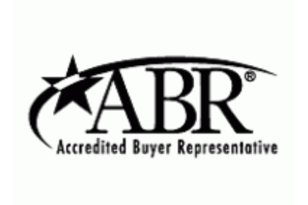A black and white logo for abr accredited buyer representative