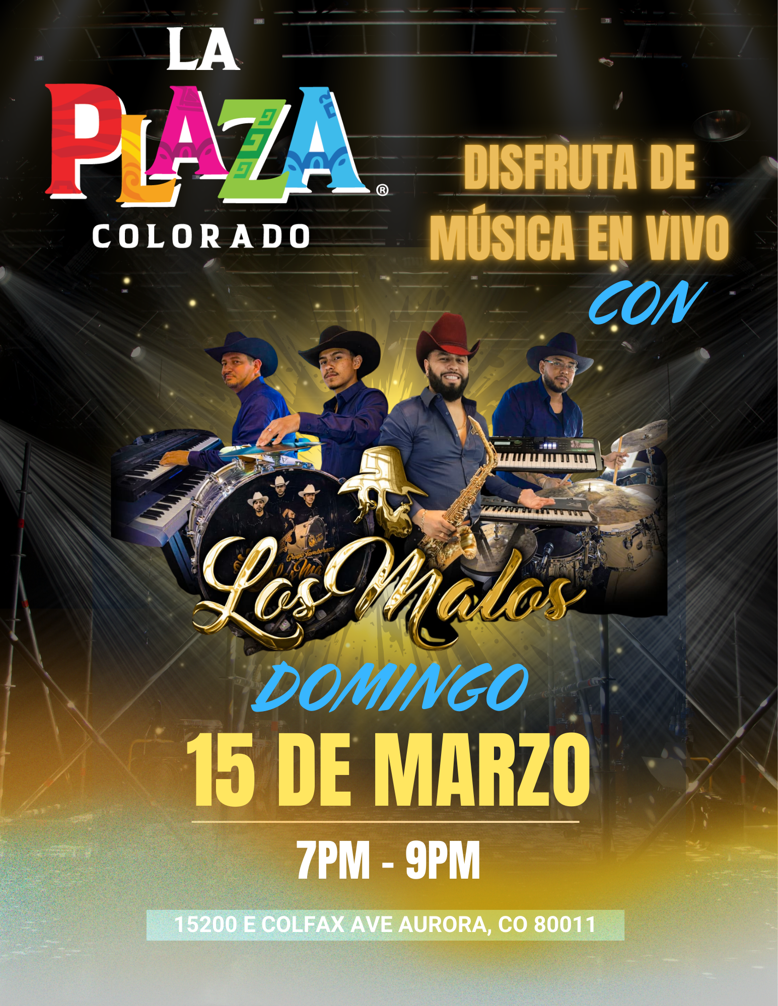 Concert flyer: La Plaza Colorado event with 