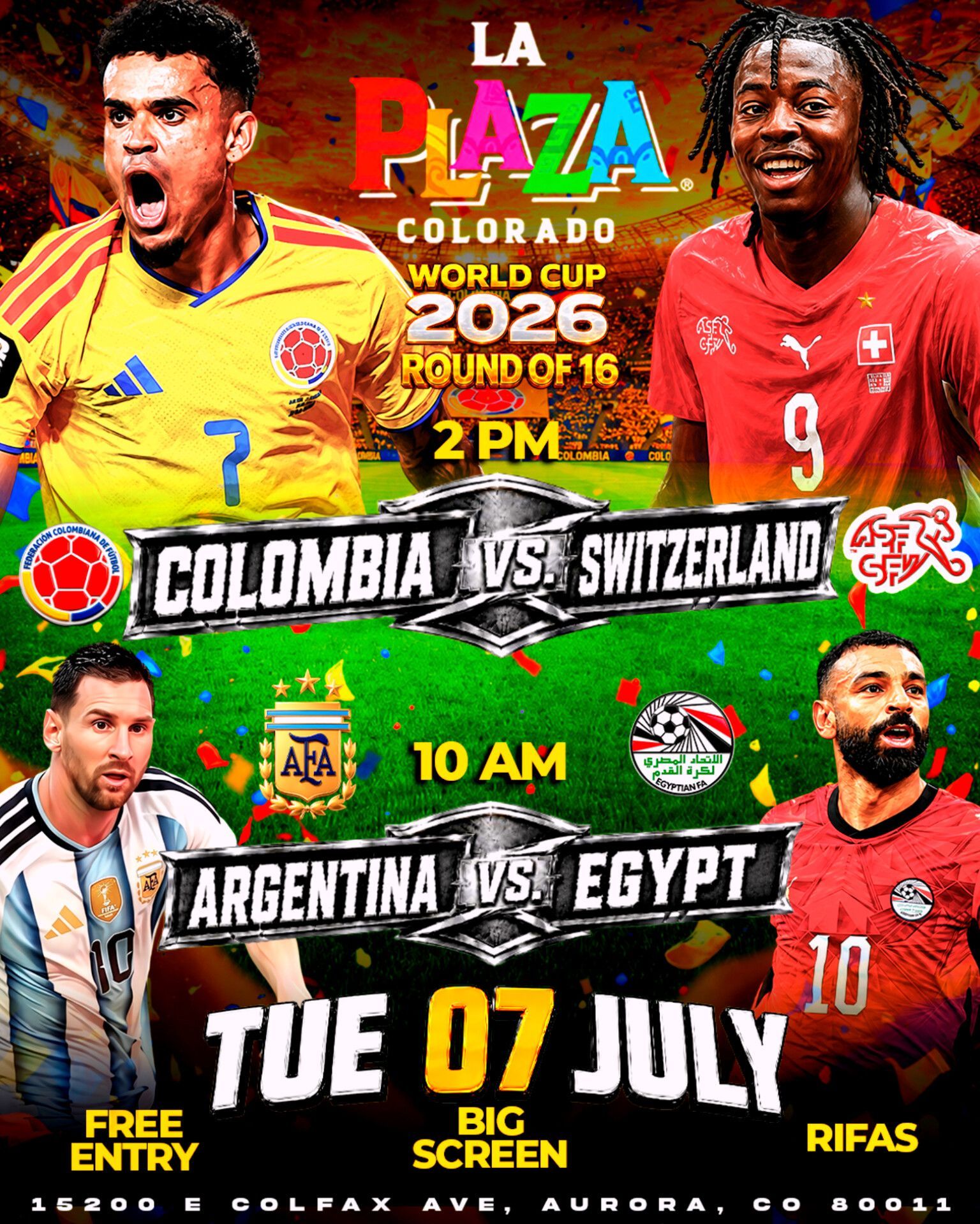 Concert flyer: La Plaza Colorado event with 