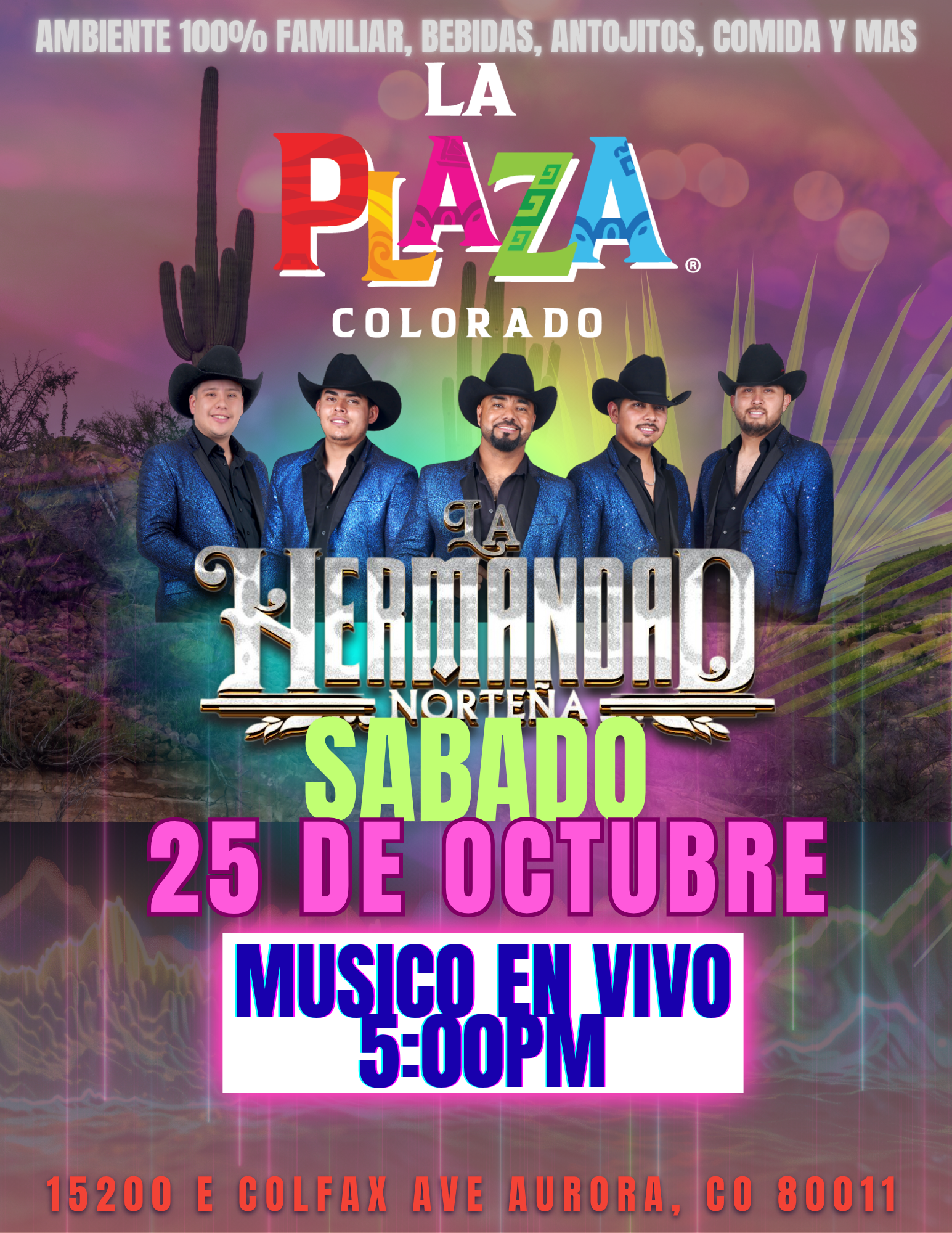Concert flyer for La Plaza in Colorado featuring